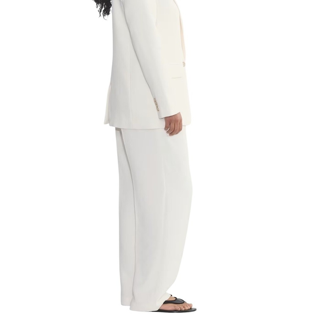 Aritzia Wilfred The Effortless Pant Curve-Fit Crepette Light Birch Size 0 - Picture 8 of 9